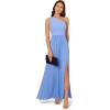 imageAdrianna Papell Womens One Shoulder Chiffon GownElectric Ice