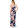 imageAdrianna Papell Womens One Shoulder Chiffon GownNavyBlush