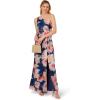 imageAdrianna Papell Womens One Shoulder Chiffon GownNavyBlush