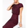 imageAdrianna Papell Womens Short Sleeve Beaded GownCassis
