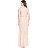 imageAdrianna Papell Womens Short Sleeve Blouson Beaded GownBlush