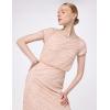 imageAdrianna Papell Womens Short Sleeve Blouson Beaded GownBlush