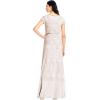 imageAdrianna Papell Womens Short Sleeve Blouson Beaded GownBlushGold