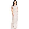 imageAdrianna Papell Womens Short Sleeve Blouson Beaded GownBlushGold