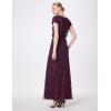 imageAdrianna Papell Womens Short Sleeve Blouson Beaded GownCassis