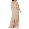 imageAdrianna Papell Womens ShortSleeve All Over Sequin GownAntique Rose
