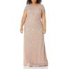 imageAdrianna Papell Womens ShortSleeve All Over Sequin GownAntique Rose