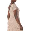 imageAdrianna Papell Womens ShortSleeve All Over Sequin GownAntique Rose