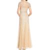 imageAdrianna Papell Womens ShortSleeve Grid Beaded GownChampagne