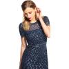 imageAdrianna Papell Womens ShortSleeve Grid Beaded GownNavy