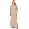 imageAdrianna Papell Womens Beaded Long 3D Floral DressBiscotti