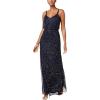imageAdrianna Papell Womens Long Beaded Blouson GownMidnight