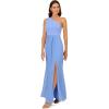 imageAdrianna Papell Womens One Shoulder Chiffon GownElectric Ice