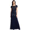 imageAdrianna Papell Womens Short Sleeve Beaded GownNavy