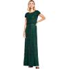 imageAdrianna Papell Womens Short Sleeve Blouson Beaded GownDusty Emerald
