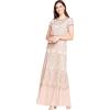 imageAdrianna Papell Womens Short Sleeve Blouson Beaded GownTaupePink