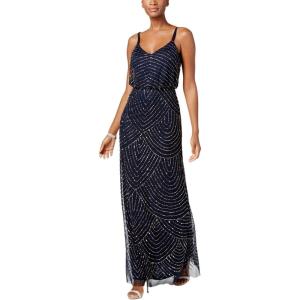 imageAdrianna Papell Womens Long Beaded Blouson GownMidnight