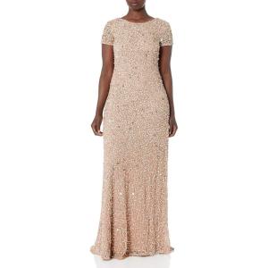 imageAdrianna Papell Womens ShortSleeve All Over Sequin GownAntique Rose