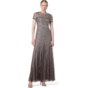 imageAdrianna Papell Womens ShortSleeve Grid Beaded GownLead