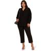 imageAdrianna Papell Womens Textured Airflow VNeck Johnny Collar BlouseBlack