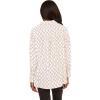 imageAdrianna Papell Womens Textured Airflow VNeck Johnny Collar BlouseIvoryBlack Dotted Chain