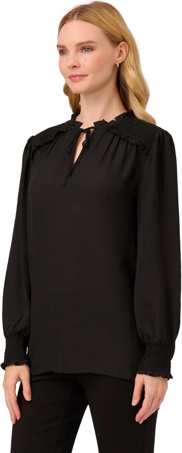 imageAdrianna Papell Mens Aed Ruffle Tie TopBlack