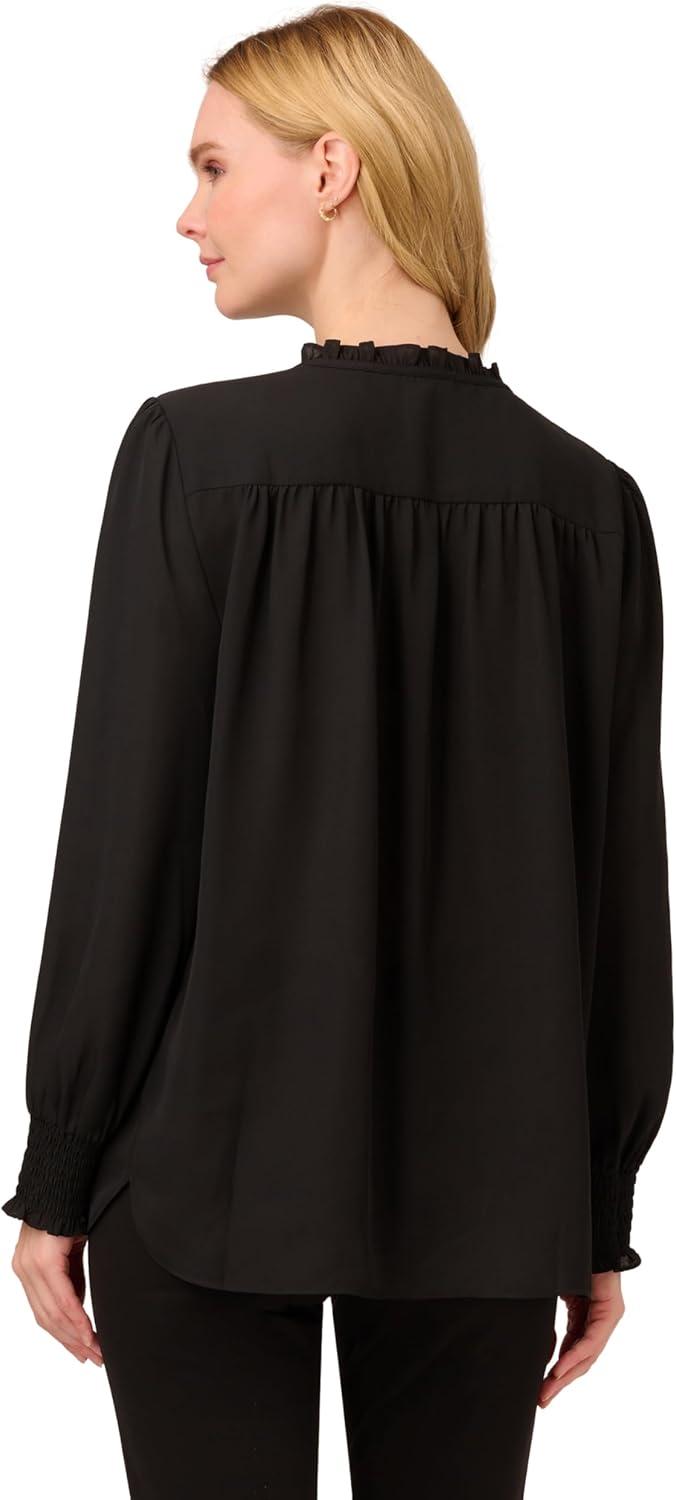 imageAdrianna Papell Mens Aed Ruffle Tie TopBlack
