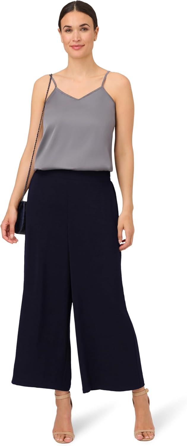 imageAdrianna Papell Womens Textured Satin Pull on PantBlue Moon