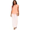 imageAdrianna Papell Womens Solid Short Ruffle Sleeve Popover BlouseApricot Sorbet