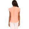 imageAdrianna Papell Womens Solid Short Ruffle Sleeve Popover BlouseApricot Sorbet