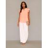 imageAdrianna Papell Womens Solid Short Ruffle Sleeve Popover BlouseApricot Sorbet