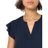 imageAdrianna Papell Womens Solid Short Ruffle Sleeve Popover BlouseBlue Moon