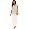 imageAdrianna Papell Womens Solid Short Ruffle Sleeve Popover BlouseIcy Sage
