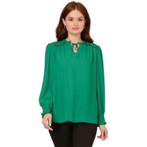 imageAdrianna Papell Mens Aed Ruffle Tie TopEmerald