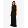 imageAdrianna Papell Womens Halter Blouson Beaded GownBlackBlack