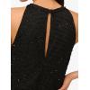 imageAdrianna Papell Womens Halter Blouson Beaded GownBlackBlack