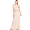 imageAdrianna Papell Womens Halter Blouson Beaded GownBlush