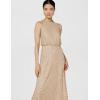 imageAdrianna Papell Womens Halter Blouson Beaded GownChampagneGold