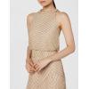 imageAdrianna Papell Womens Halter Blouson Beaded GownChampagneGold
