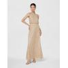 imageAdrianna Papell Womens Halter Blouson Beaded GownChampagneGold