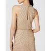 imageAdrianna Papell Womens Halter Blouson Beaded GownChampagneGold