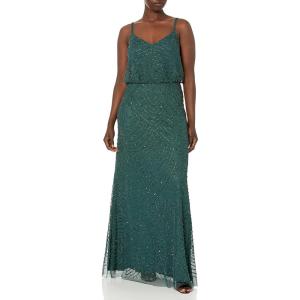 imageAdrianna Papell Womens Long Blouson Beaded DressDusty Emerald