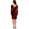 imageAdrianna Papell Womens Burnout Velvet Sheath DressBlackRed