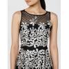 imageAdrianna Papell Womens Embroidered Fit and FlareBlackIvory