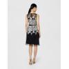 imageAdrianna Papell Womens Embroidered Fit and FlareBlackIvory