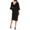 imageAdrianna Papell Womens Feather Trimmed Crepe SheathBlack