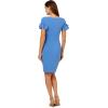 imageAdrianna Papell Womens Knit Crepe Short DressCool Water
