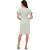 imageAdrianna Papell Womens Knit Crepe Short DressIcy Sage