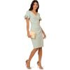 imageAdrianna Papell Womens Knit Crepe Short DressIcy Sage