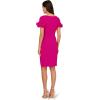 imageAdrianna Papell Womens Knit Crepe Short DressPink Flambe